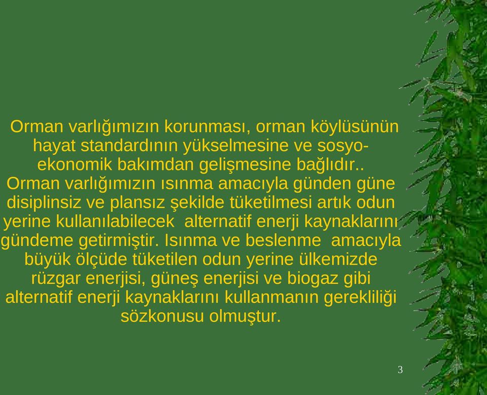 kullanılabilecek alternatif enerji kaynaklarını gündeme getirmiştir.