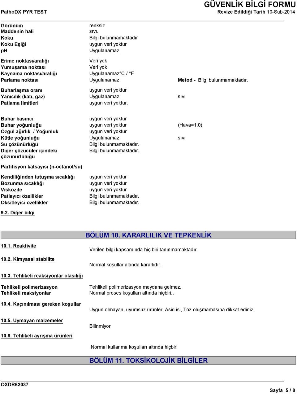 Patlama limitleri.