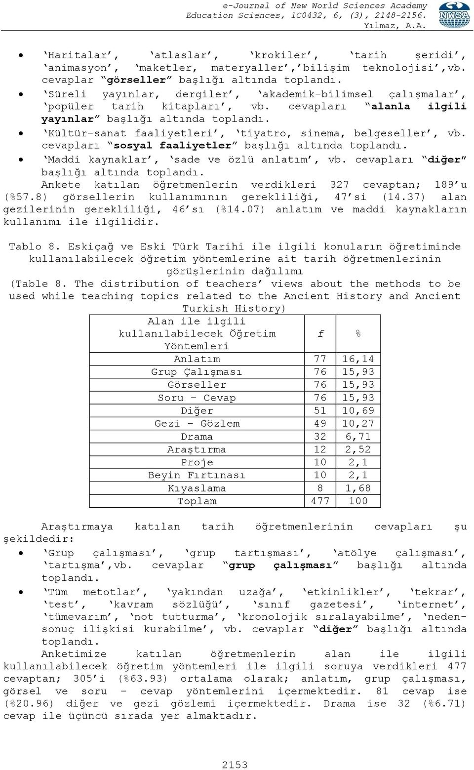 Kültür-sanat faaliyetleri, tiyatro, sinema, belgeseller, vb. cevapları sosyal faaliyetler baģlığı altında toplandı. Maddi kaynaklar, sade ve özlü anlatım, vb. cevapları diğer baģlığı altında toplandı.