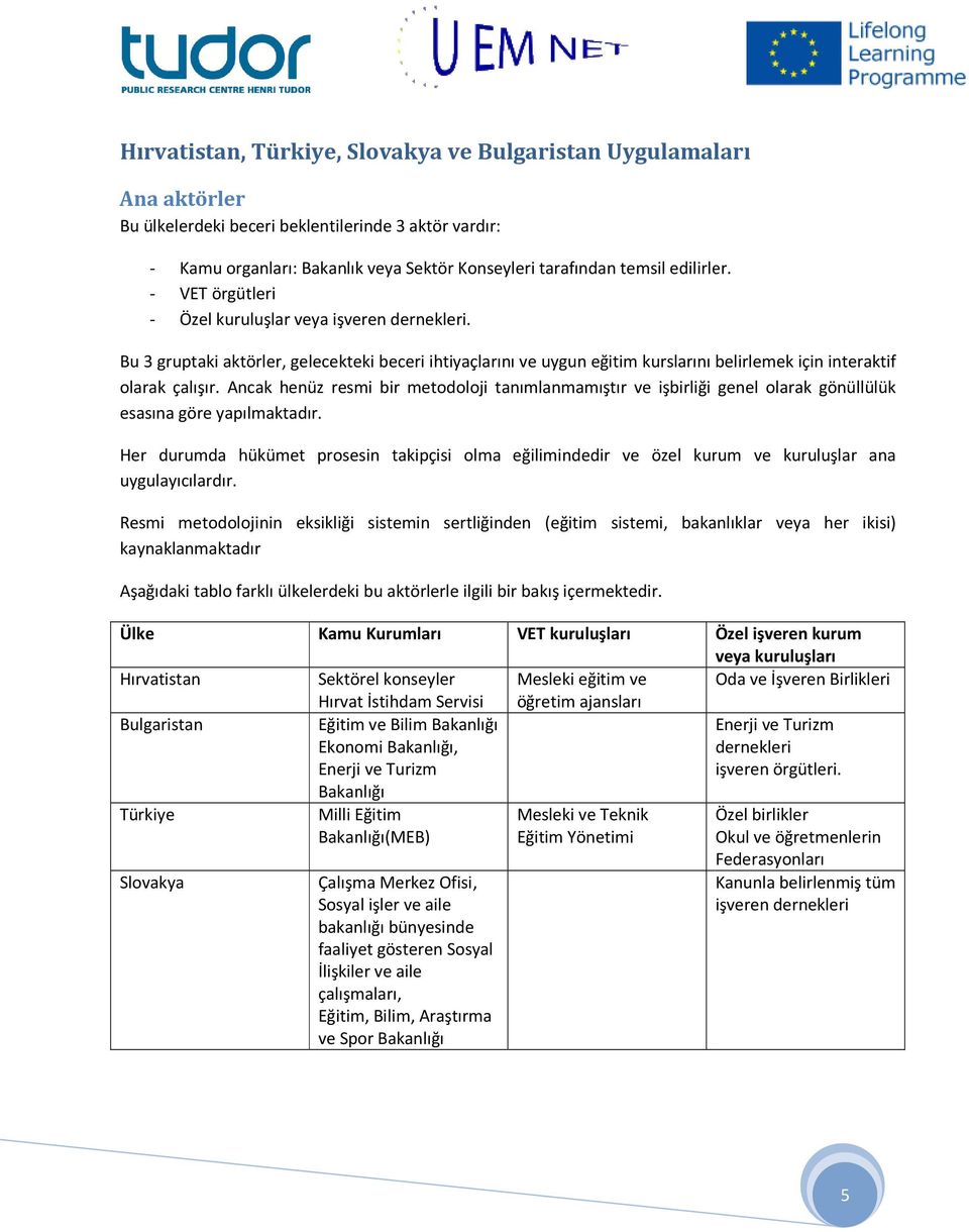 Ancak henüz resmi bir metodoloji tanımlanmamıştır ve işbirliği genel olarak gönüllülük esasına göre yapılmaktadır.