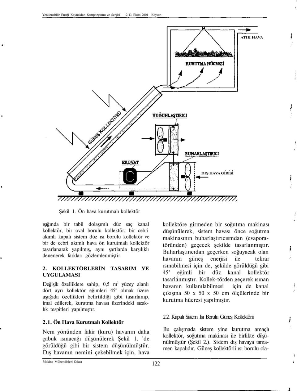 kurutmalı kollektör tasarlanarak yapılmış, aynı şartlarda karşılıklı denenerek farkları gözlemlenmiştir. 2.
