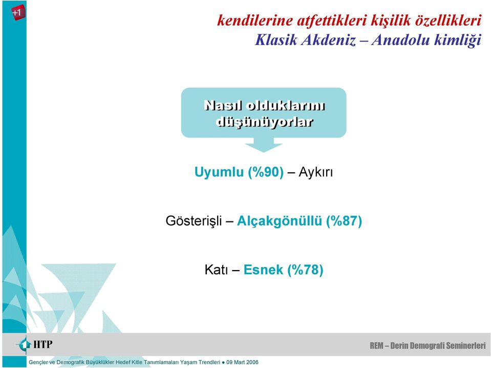 Nasıl olduklarını düşünüyorlar Uyumlu (%90)