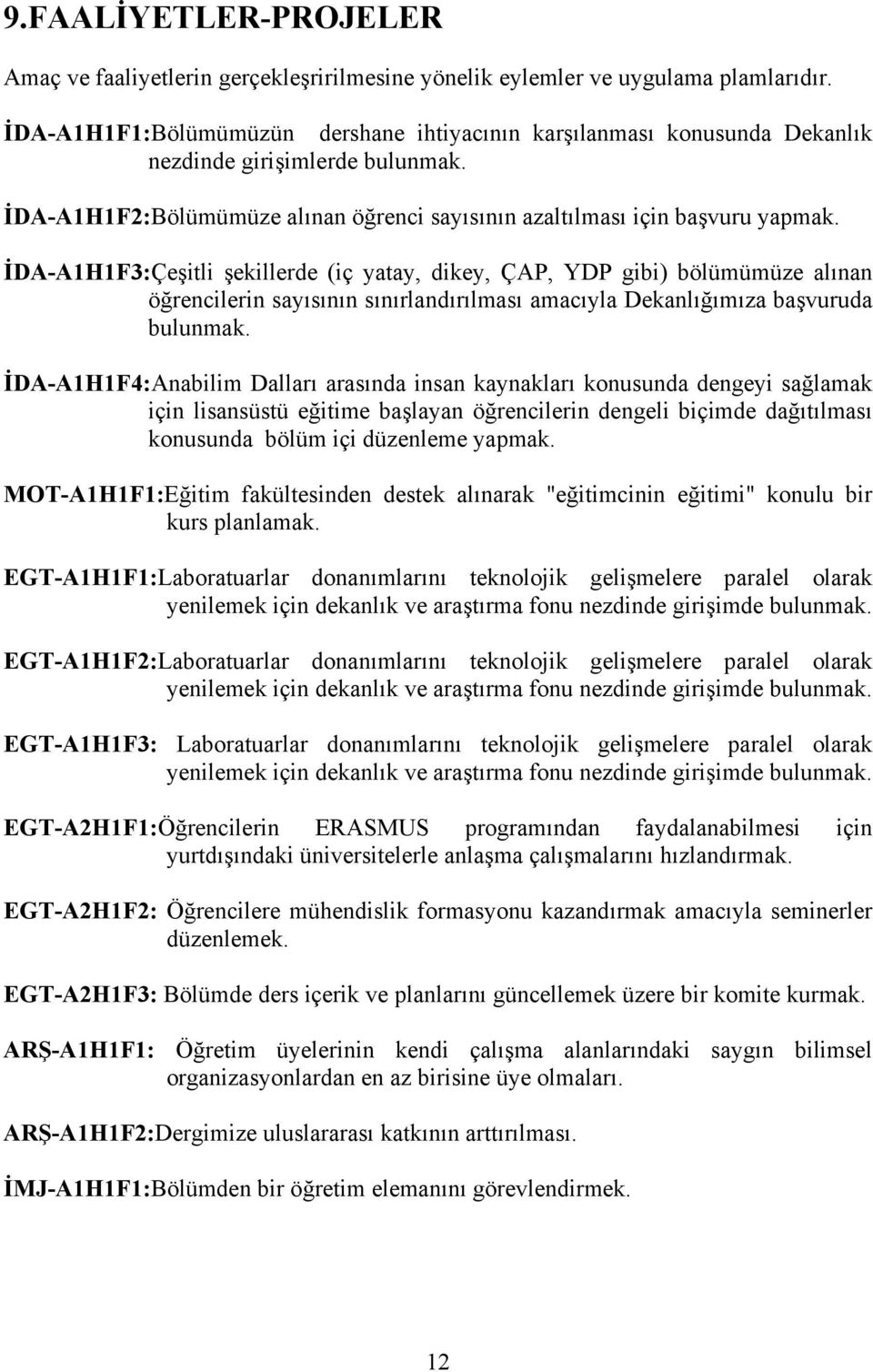 İDA-A1H1F3:Çeşitli şekillerde (iç yatay, dikey, ÇAP, YDP gibi) bölümümüze alınan öğrencilerin sayısının sınırlandırılması amacıyla Dekanlığımıza başvuruda bulunmak.