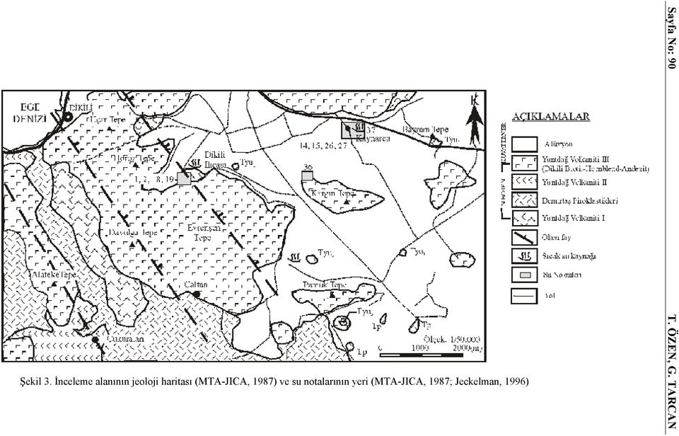 (MTA-JICA, 1987) ve su notalarının