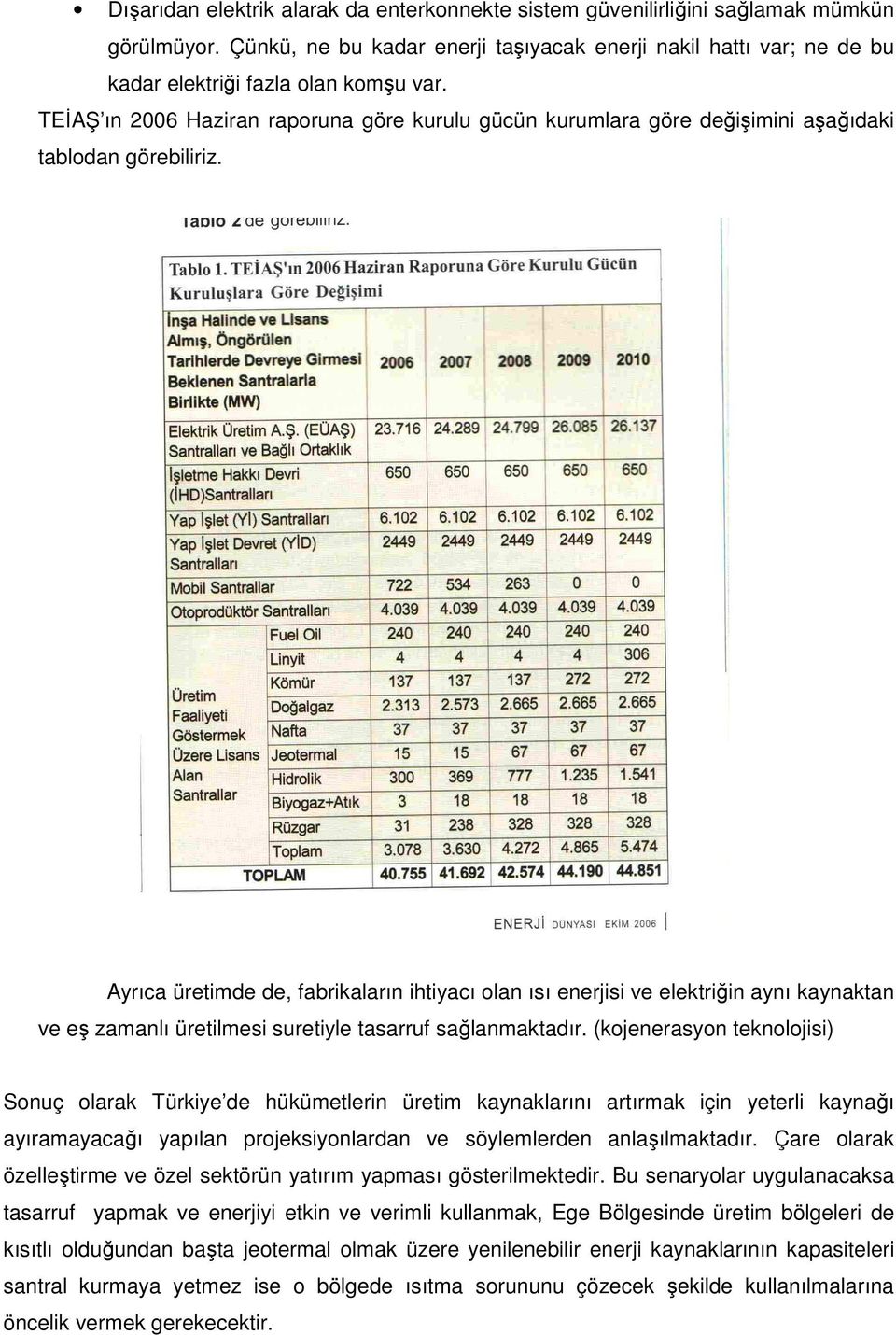 Ayrıca üretimde de, fabrikaların ihtiyacı olan ısı enerjisi ve elektriğin aynı kaynaktan ve eş zamanlı üretilmesi suretiyle tasarruf sağlanmaktadır.