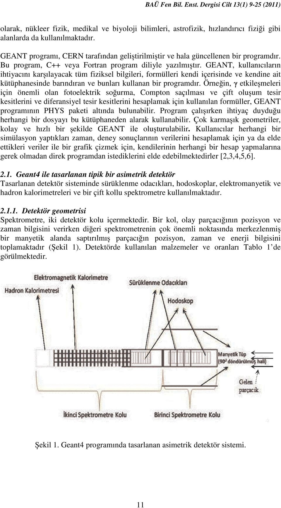 GEANT, kullanıcıların ihtiyacını karșılayacak tüm fiziksel bilgileri, formülleri kendi içerisinde ve kendine ait kütüphanesinde barındıran ve bunları kullanan bir programdır.