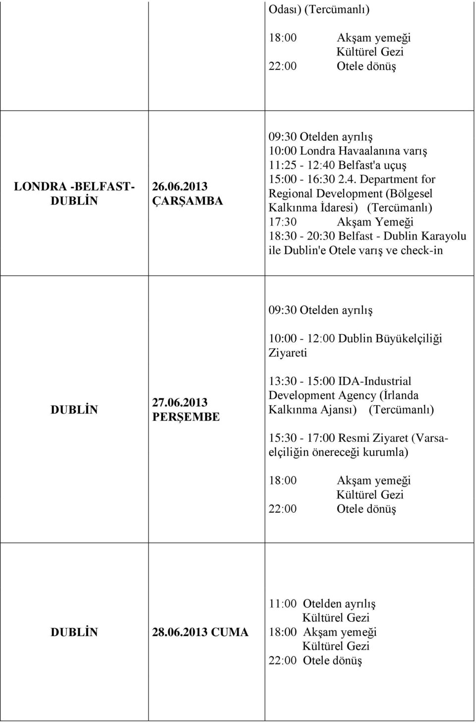 Belfast'a uçuş 15:00-16:30 2.4.