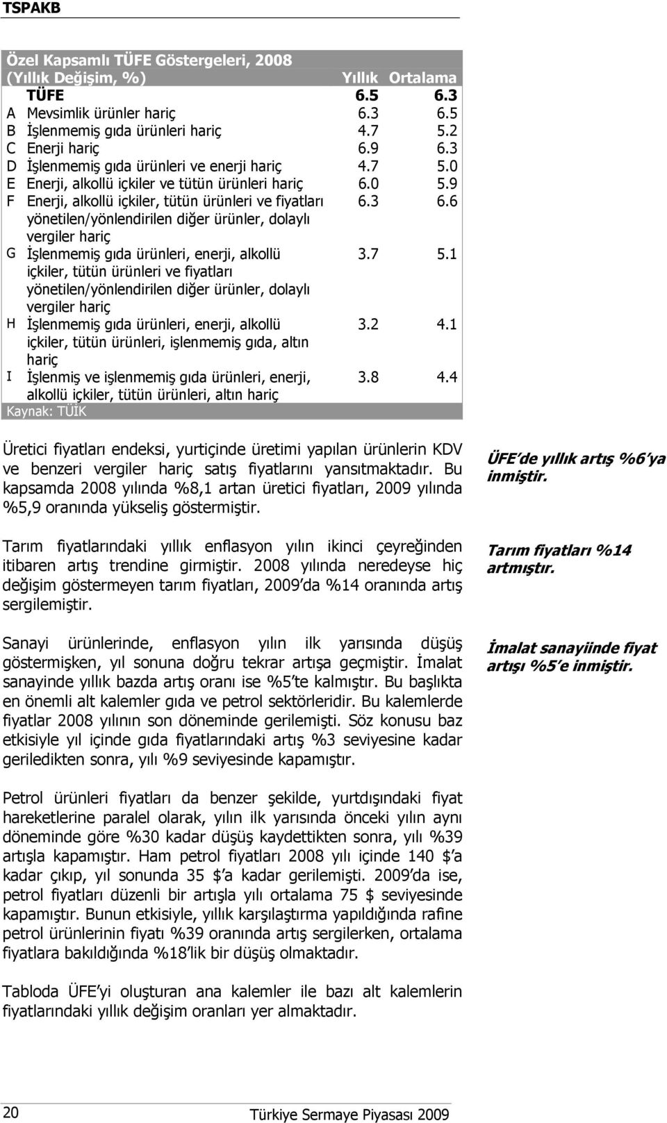 6 yönetilen/yönlendirilen diğer ürünler, dolaylı vergiler hariç G İşlenmemiş gıda ürünleri, enerji, alkollü 3.7 5.