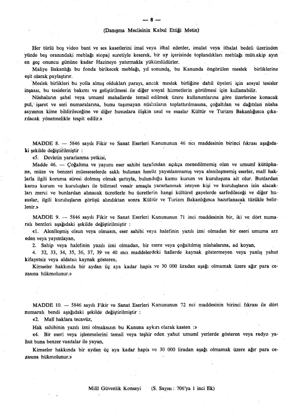 Maliye Bakanlığı bu fonda birikecek meblağı, yıl sonunda, bu Kanunda öngörülen meslek birliklerine eşit olarak paylaştırır.