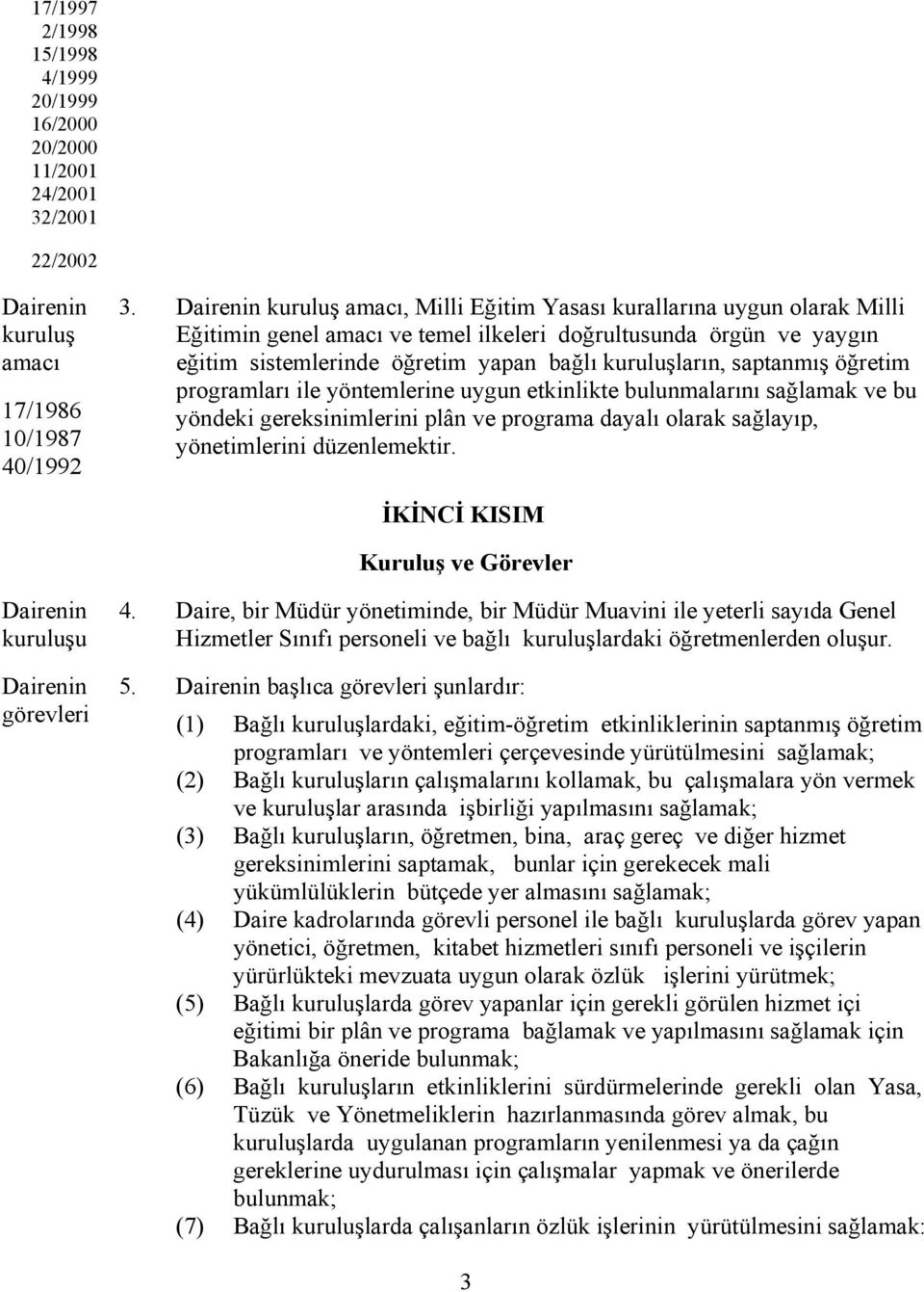 saptanmış öğretim programları ile yöntemlerine uygun etkinlikte bulunmalarını sağlamak ve bu yöndeki gereksinimlerini plân ve programa dayalı olarak sağlayıp, yönetimlerini düzenlemektir.