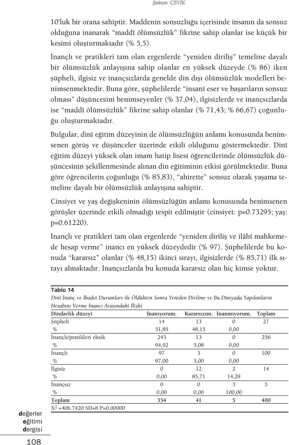 ölümsüzlük modelleri benimsenmektedir.