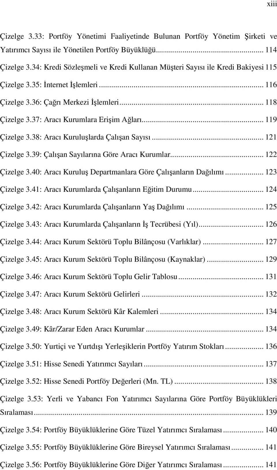 37: Aracı Kurumlara Erişim Ağları... 119 Çizelge 3.38: Aracı Kuruluşlarda Çalışan Sayısı... 121 Çizelge 3.39: Çalışan Sayılarına Göre Aracı Kurumlar... 122 Çizelge 3.