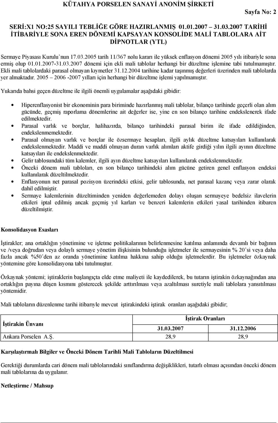 2005 2006-2007 yılları için herhangi bir düzeltme işlemi yapılmamıştır.