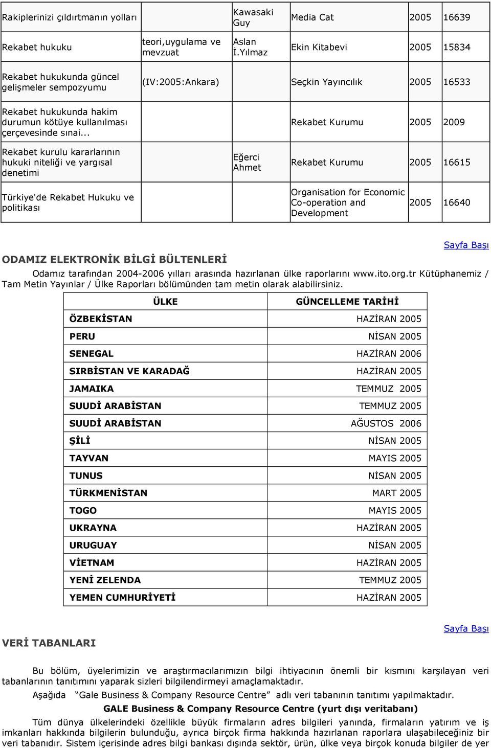 .. Rekabet Kurumu 2005 2009 Rekabet kurulu kararlarının hukuki niteliği ve yargısal denetimi Eğerci Ahmet Rekabet Kurumu 2005 16615 Türkiye'de Rekabet Hukuku ve plitikası Organisatin fr Ecnmic