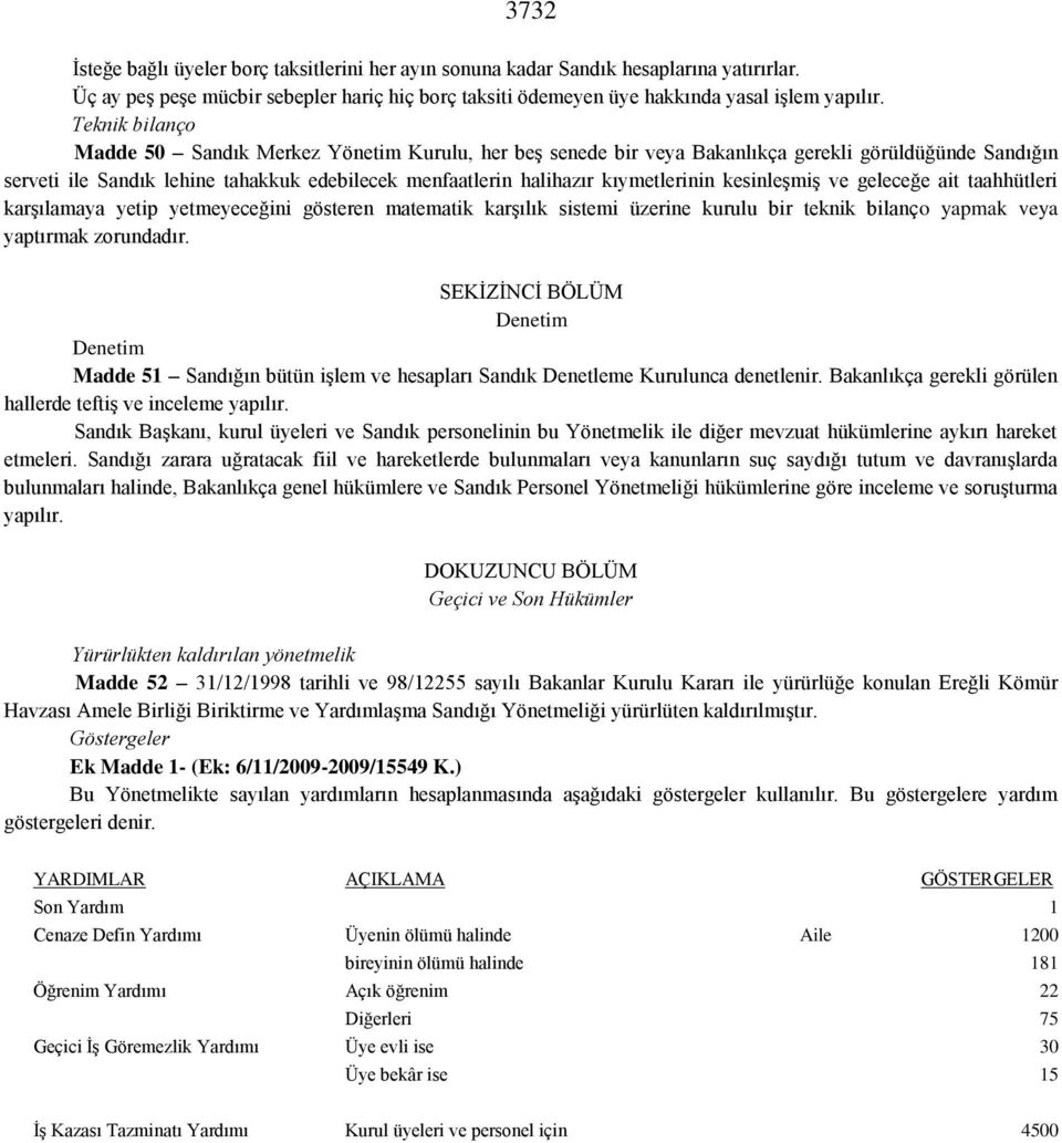 kıymetlerinin kesinleşmiş ve geleceğe ait taahhütleri karşılamaya yetip yetmeyeceğini gösteren matematik karşılık sistemi üzerine kurulu bir teknik bilanço yapmak veya yaptırmak zorundadır.