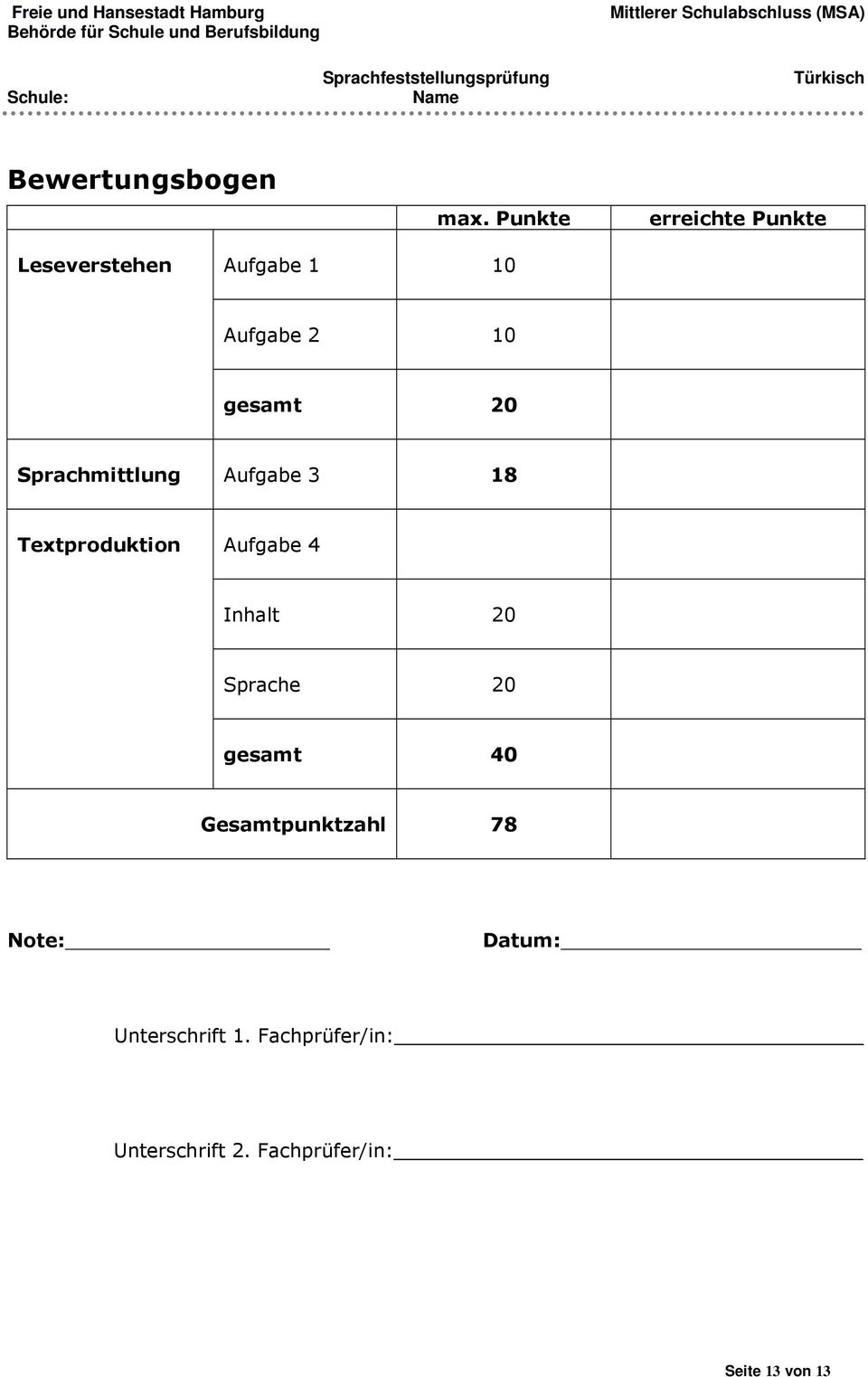 20 Sprachmittlung Aufgabe 3 18 Textproduktion Aufgabe 4 Inhalt 20