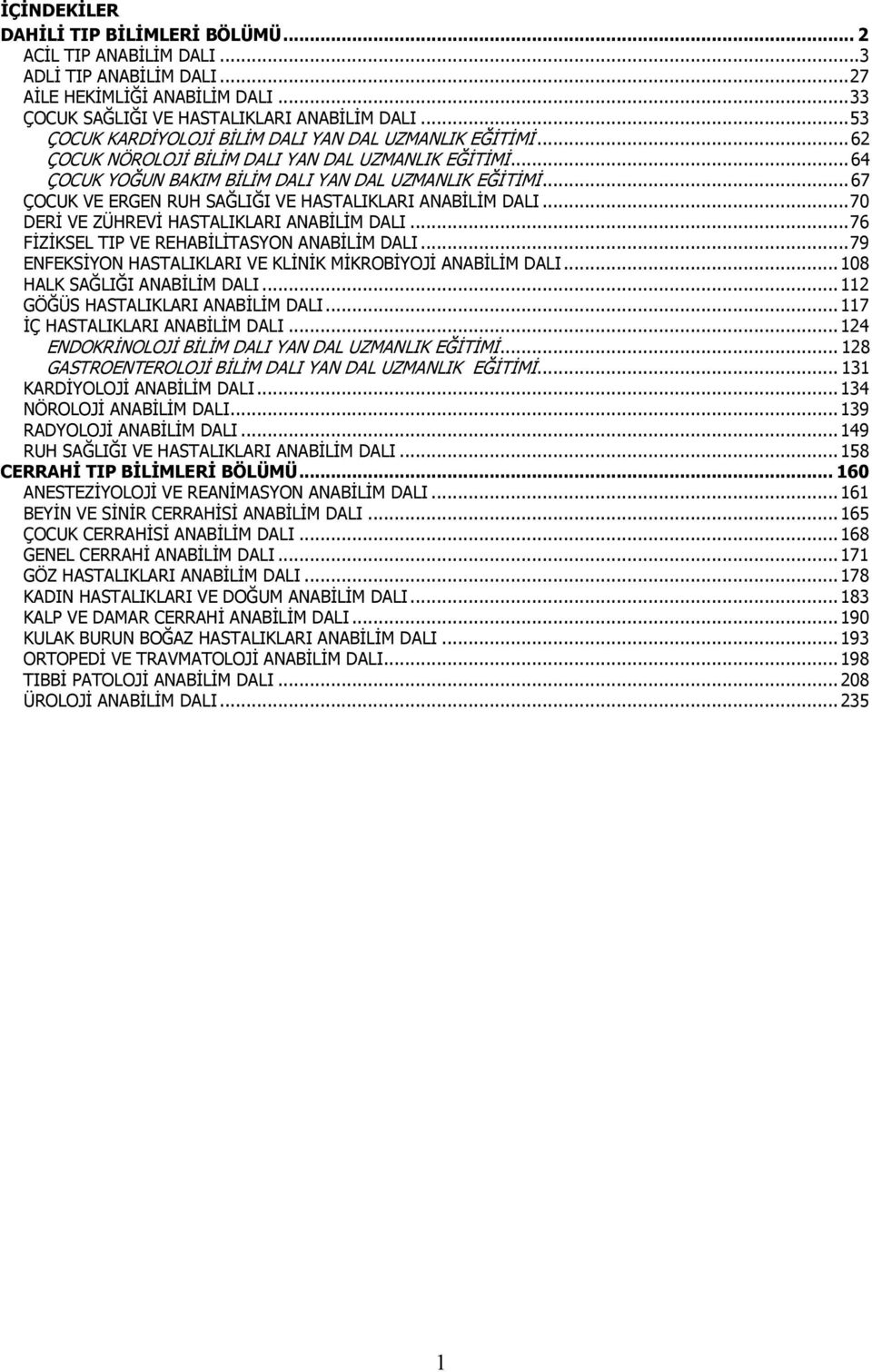 .. 67 ÇOCUK VE ERGEN RUH SAĞLIĞI VE HASTALIKLARI ANABĠLĠM DALI... 70 DERĠ VE ZÜHREVĠ HASTALIKLARI ANABĠLĠM DALI... 76 FĠZĠKSEL TIP VE REHABĠLĠTASYON ANABĠLĠM DALI.