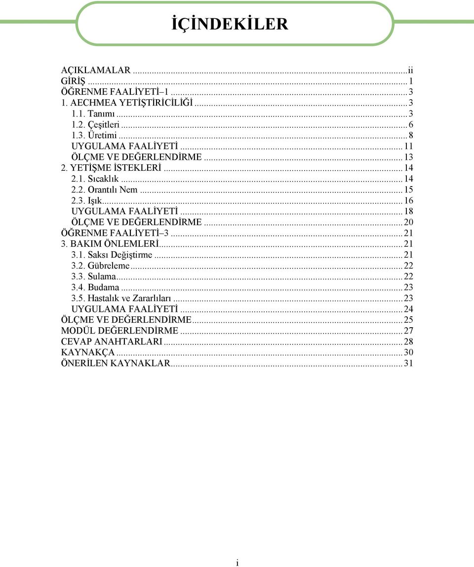 ..18 ÖLÇME VE DEĞERLENDİRME...20 ÖĞRENME FAALİYETİ 3...21 3. BAKIM ÖNLEMLERİ...21 3.1. Saksı Değiştirme...21 3.2. Gübreleme...22 3.3. Sulama...22 3.4. Budama.