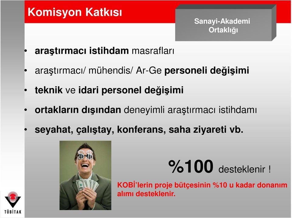 ortakların dışından deneyimli araştırmacı istihdamı seyahat, çalıştay, konferans,