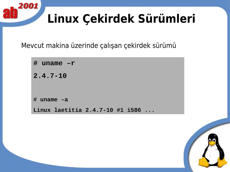 sürümü # uname r 2.4.