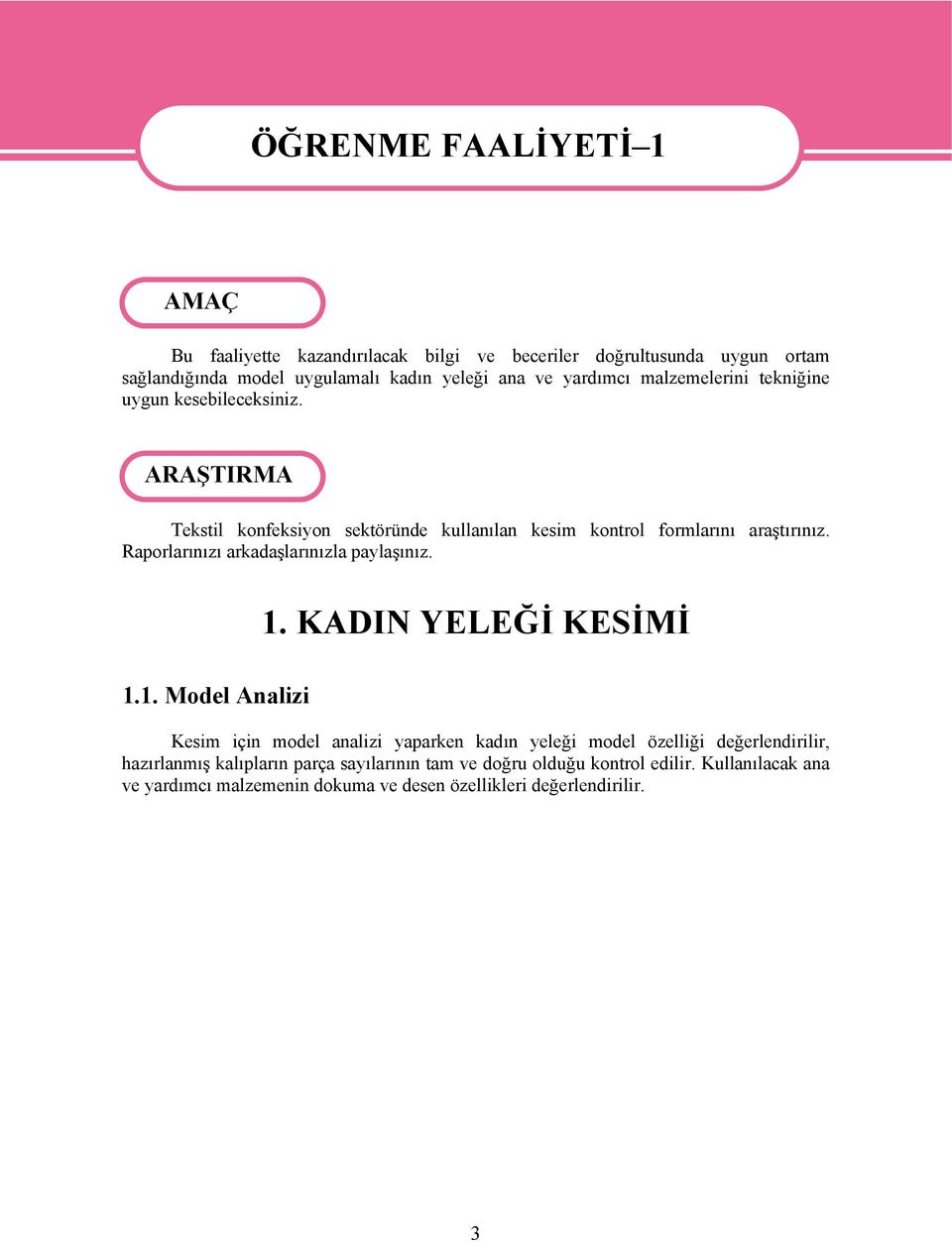 Raporlarınızı arkadaşlarınızla paylaşınız. 1.1. Model Analizi 1.