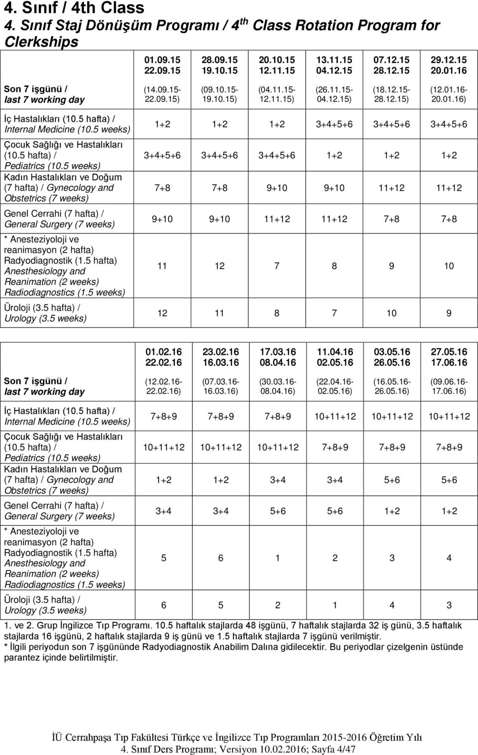 5 weeks) Çocuk Sağlığı ve Hastalıkları (10.5 hafta) / Pediatrics (10.