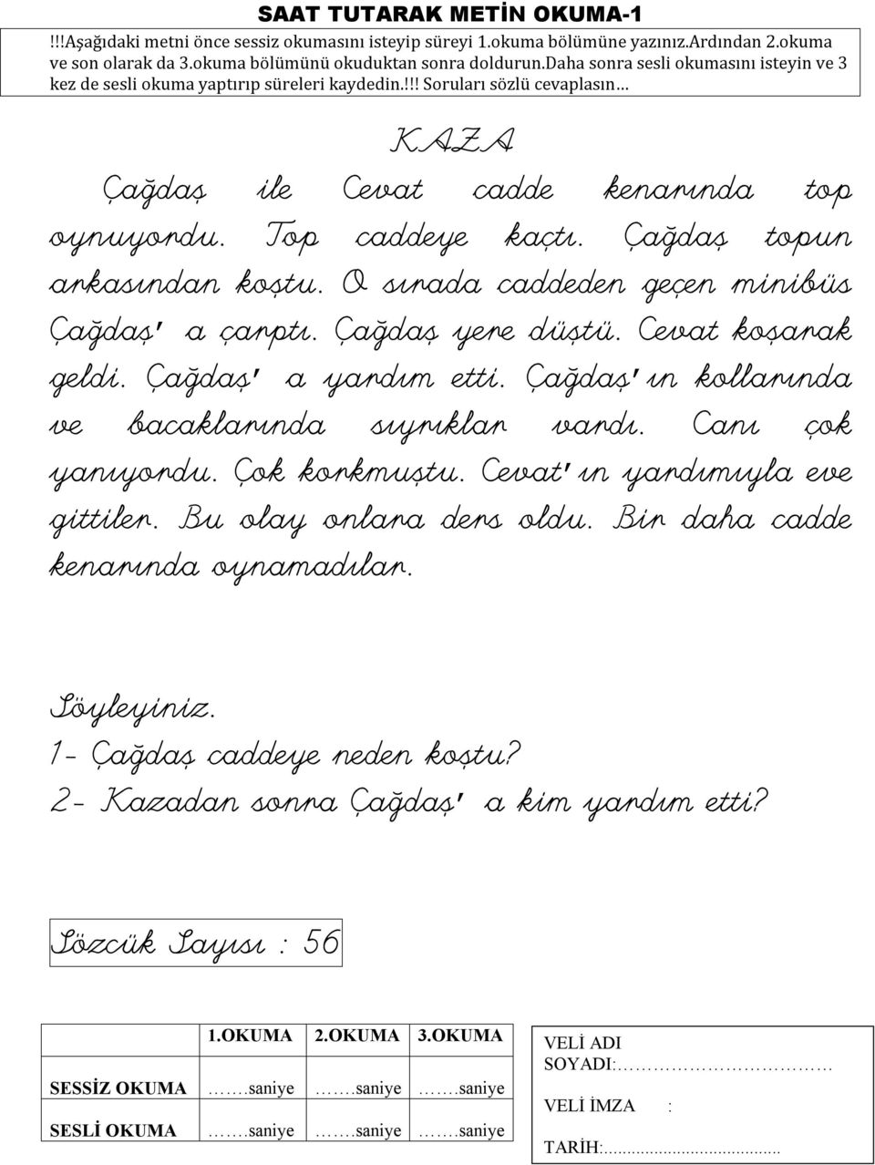 Çağdaş ın kollarında ve bacaklarında sıyrıklar vardı. Canı çok yanıyordu. Çok korkmuştu. Cevat ın yardımıyla eve gittiler.