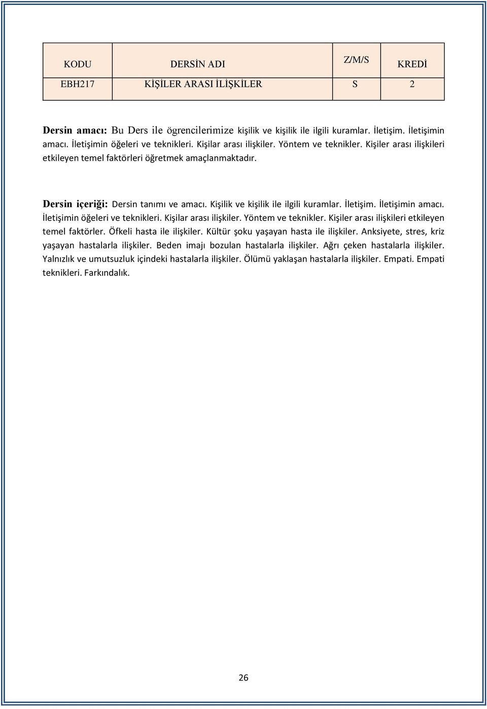 Kişilik ve kişilik ile ilgili kuramlar. İletişim. İletişimin amacı. İletişimin öğeleri ve teknikleri. Kişilar arası ilişkiler. Yöntem ve teknikler. Kişiler arası ilişkileri etkileyen temel faktörler.