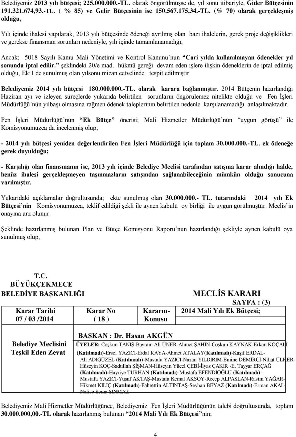 ( % 85) ve Gelir Bütçesinin ise 150.567.175,34.-TL.