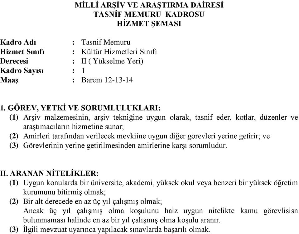 getirilmesinden amirlerine karşı sorumludur.