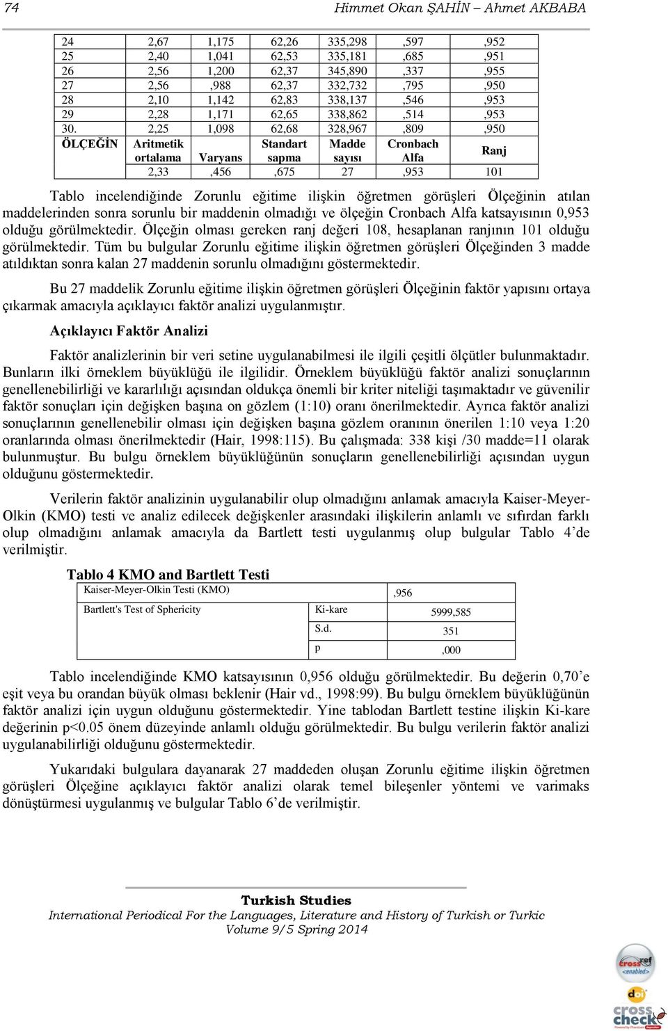 2,25 1,098 62,68 328,967,809,950 ÖLÇEĞİN Aritmetik Standart Madde Cronbach ortalama Varyans sapma sayısı Alfa Ranj 2,33,456,675 27,953 101 Tablo incelendiğinde Zorunlu eğitime ilişkin öğretmen