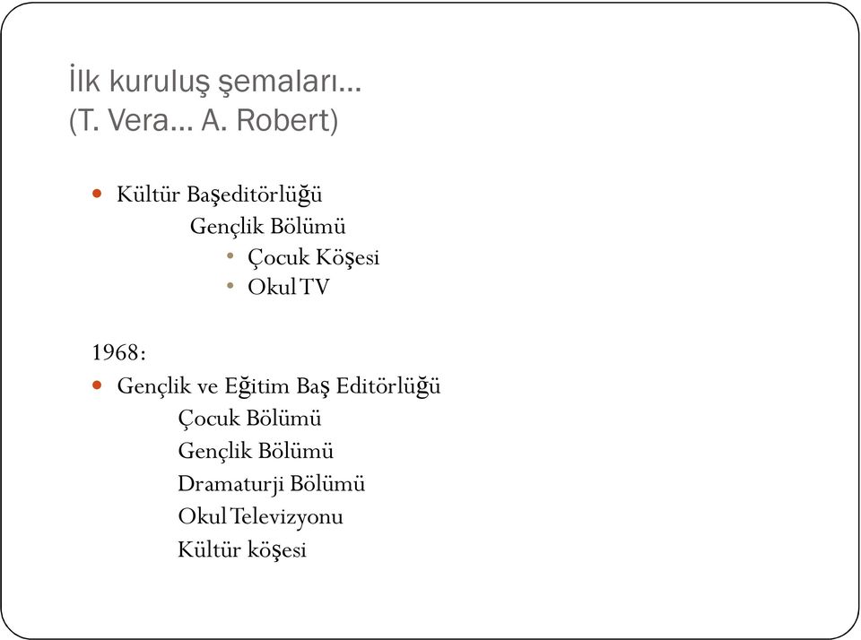 Köşesi Okul TV 1968: Gençlik ve Eğitim Baş Editörlüğü