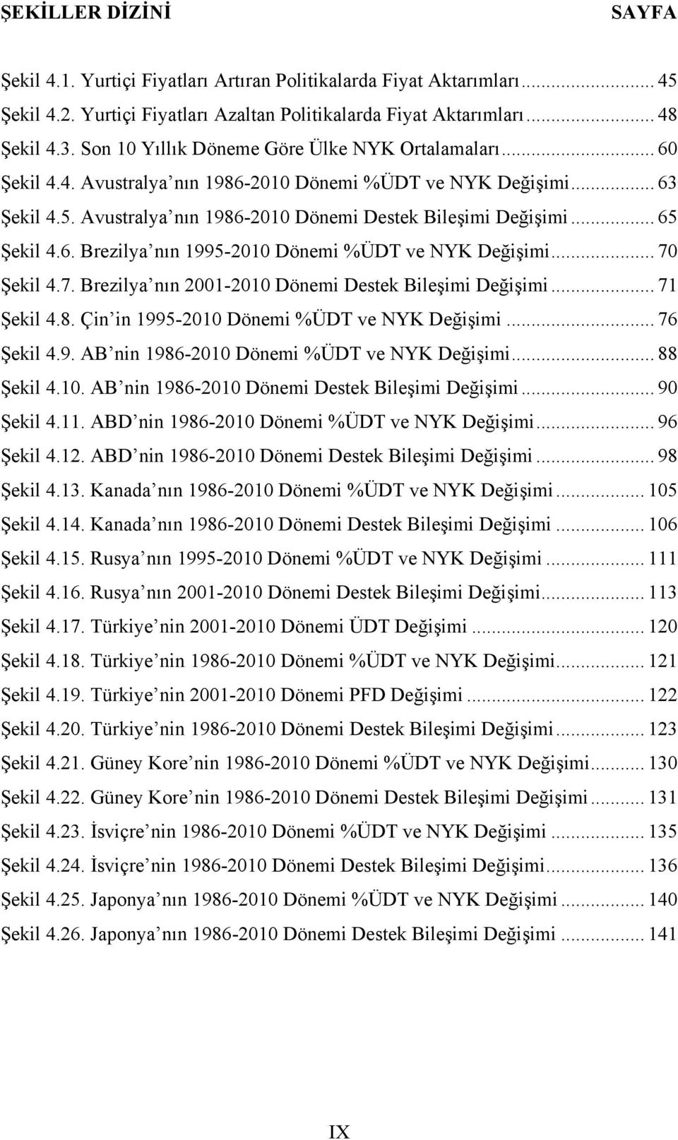 .. 65 Şekil 4.6. Brezilya nın 1995-2010 Dönemi %ÜDT ve NYK Değişimi... 70 Şekil 4.7. Brezilya nın 2001-2010 Dönemi Destek Bileşimi Değişimi... 71 Şekil 4.8.