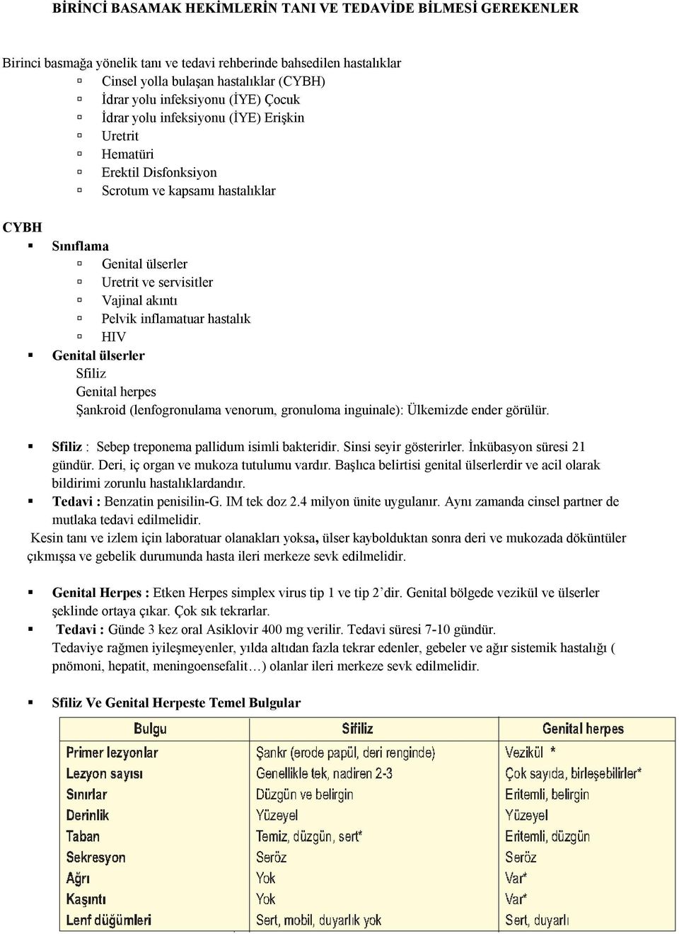 inflamatuar hastalık HIV Genital ülserler Sfiliz Genital herpes Şankroid (lenfogronulama venorum, gronuloma inguinale): Ülkemizde ender görülür. Sfiliz : Sebep treponema pallidum isimli bakteridir.