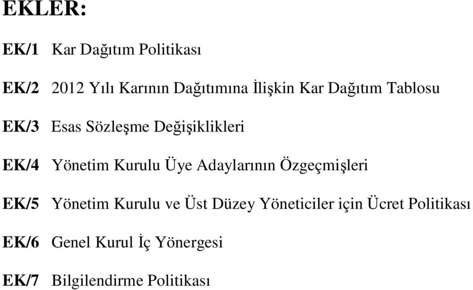 Üye Adaylarının Özgeçmişleri EK/5 Yönetim Kurulu ve Üst Düzey Yöneticiler