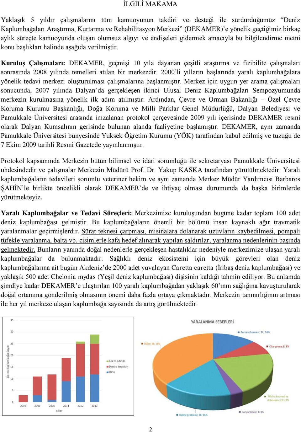 KuruluĢ ÇalıĢmaları: DEKAMER, geçmiģi 10 yıla dayanan çeģitli araģtırma ve fizibilite çalıģmaları sonrasında 2008 yılında temelleri atılan bir merkezdir.