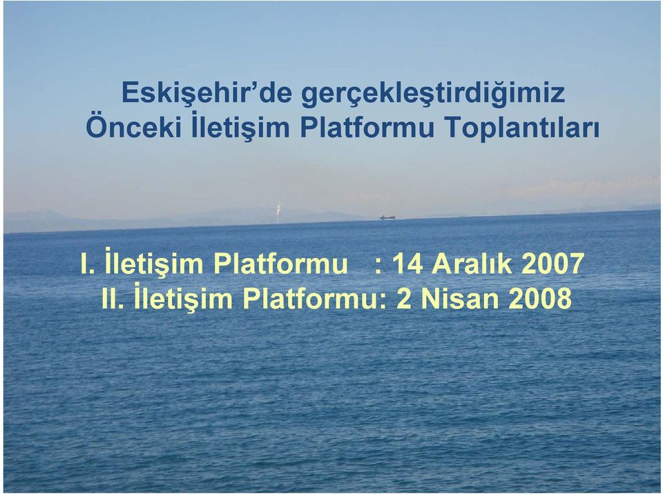 Toplantıları I.