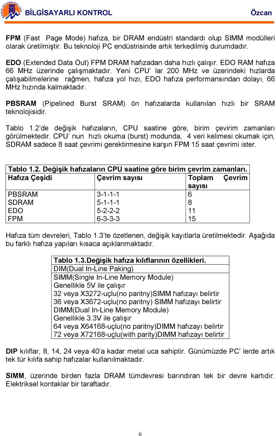 Yeni CPU lar 200 MHz ve üzerindeki hızlarda çalışabilmelerine rağmen, hafıza yol hızı, EDO hafıza performansından dolayı, 66 MHz hızında kalmaktadır.