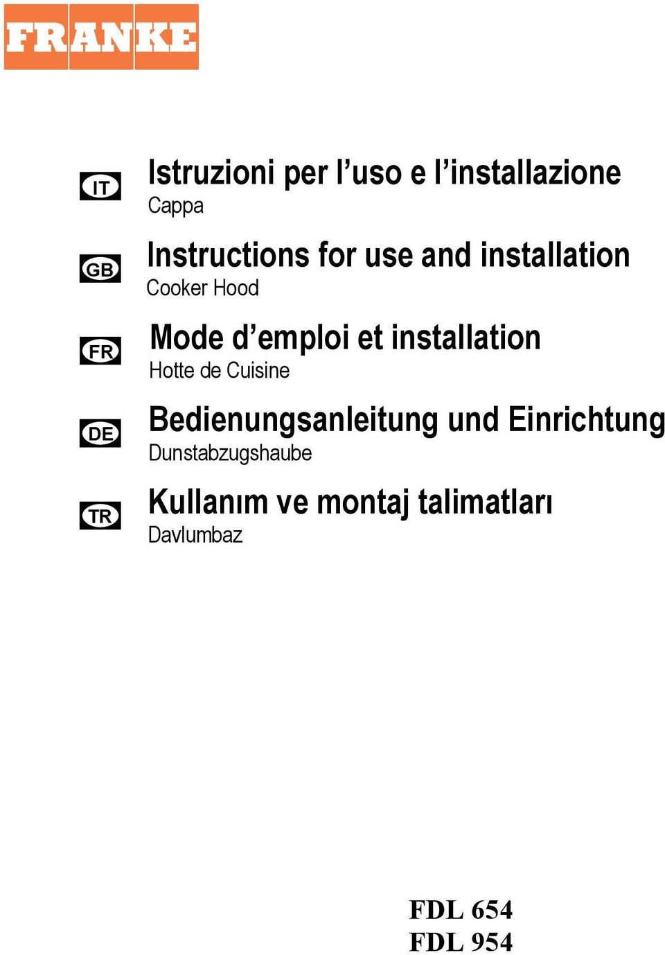 installation Hotte de Cuisine Bedienungsanleitung und Einrichtung