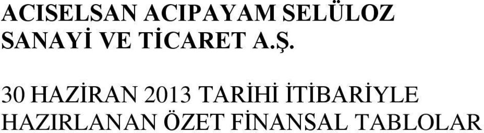 30 HAZİRAN 2013 TARİHİ