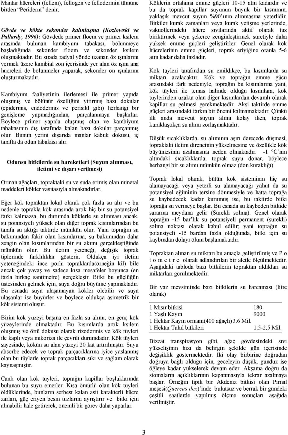 olumaktadr. Bu srada radyal yönde uzanan öz nlarn vermek üzere kambial zon içerisinde yer alan öz n ana hücreleri de bölünmeler yaparak, sekonder ön nlarn oluturmaktadr.