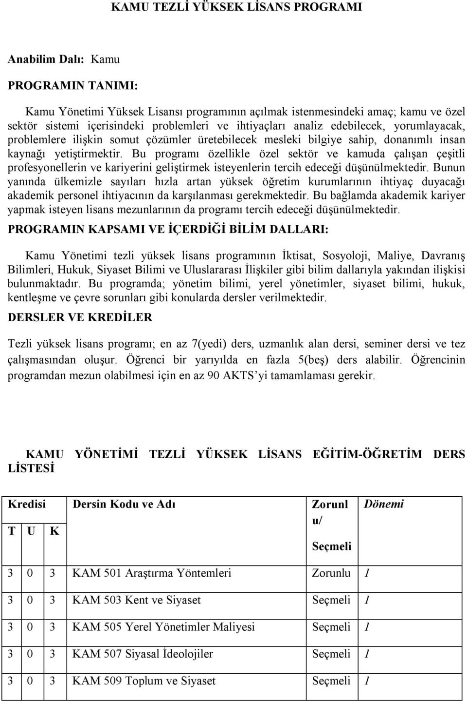 Bu programı özellikle özel sektör ve kamuda çalışan çeşitli profesyonellerin ve kariyerini geliştirmek isteyenlerin tercih edeceği düşünülmektedir.