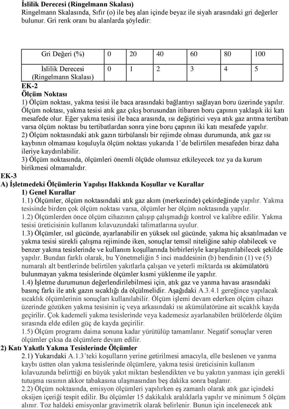 bağlantıyı sağlayan boru üzerinde yapılır. Ölçüm noktası, yakma tesisi atık gaz çıkış borusundan itibaren boru çapının yaklaşık iki katı mesafede olur.