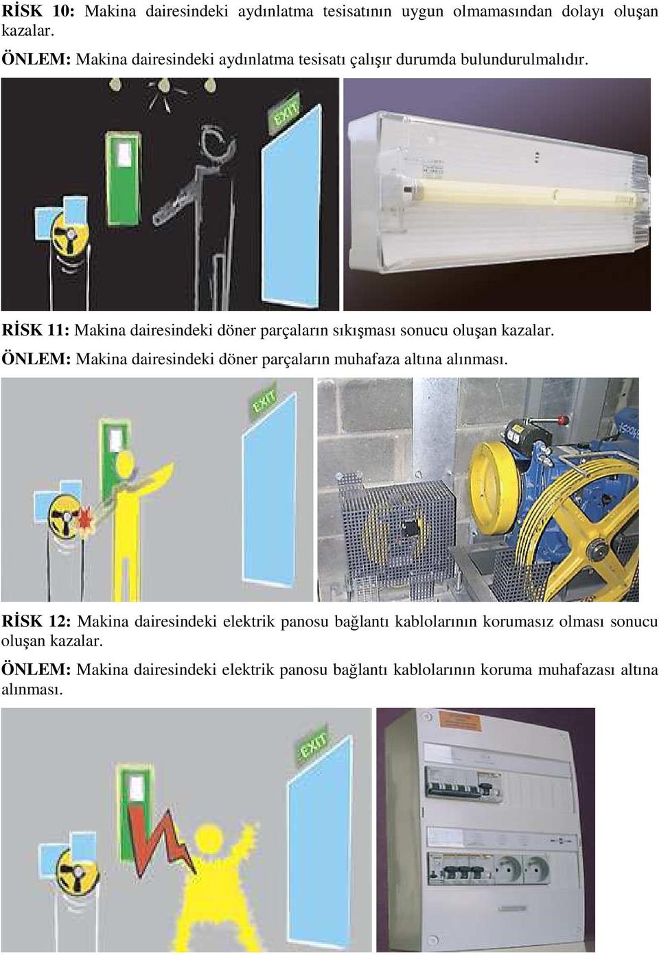 RİSK 11: Makina dairesindeki döner parçaların sıkışması sonucu oluşan kazalar.