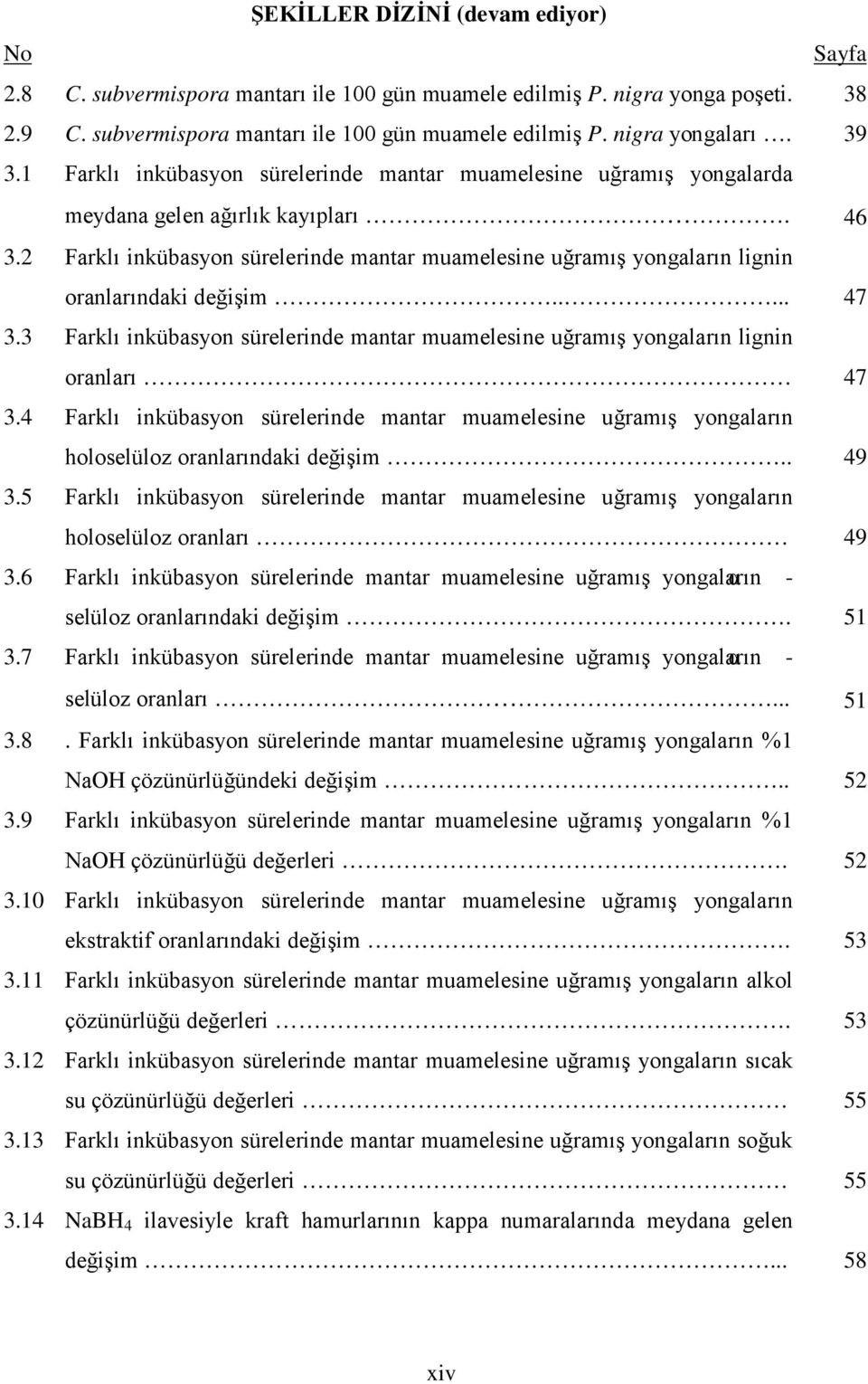 3 Frklı inküsyon sürelerine mntr mumelesine uğrmış yonglrın lignin ornlrı 47 3.4 Frklı inküsyon sürelerine mntr mumelesine uğrmış yonglrın holoselüloz ornlrınki eğişim.. 49 3.