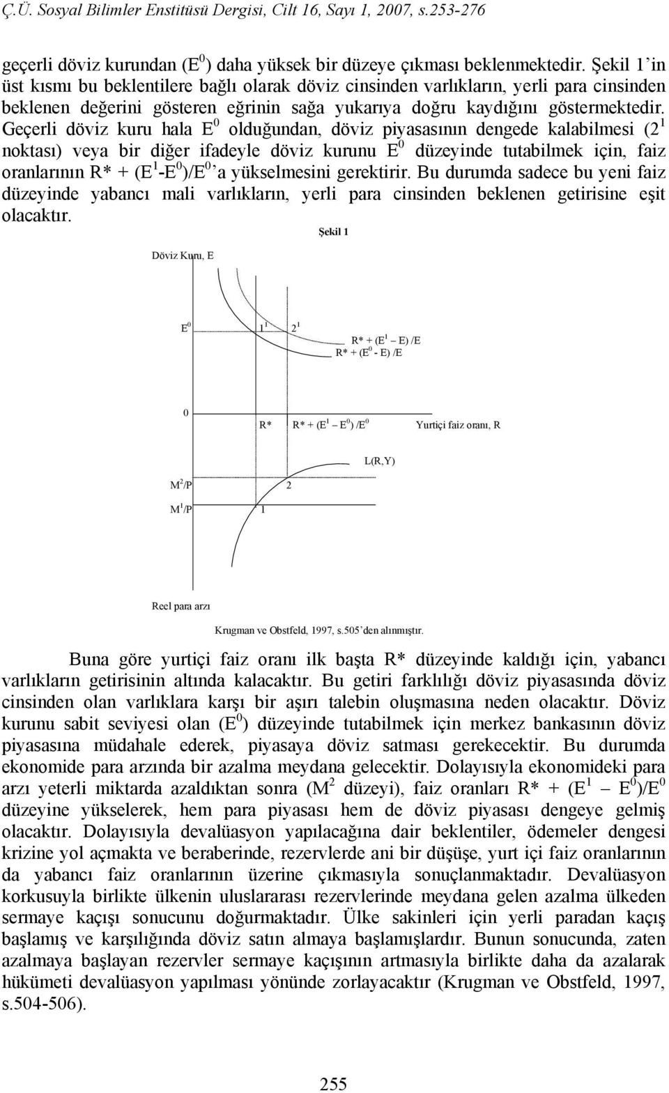 Geçerli döviz kuru hala E 0 olduğundan, döviz piyasasının dengede kalabilmesi (2 1 noktası) veya bir diğer ifadeyle döviz kurunu E 0 düzeyinde tutabilmek için, faiz oranlarının R* + (E 1 -E 0 )/E 0 a