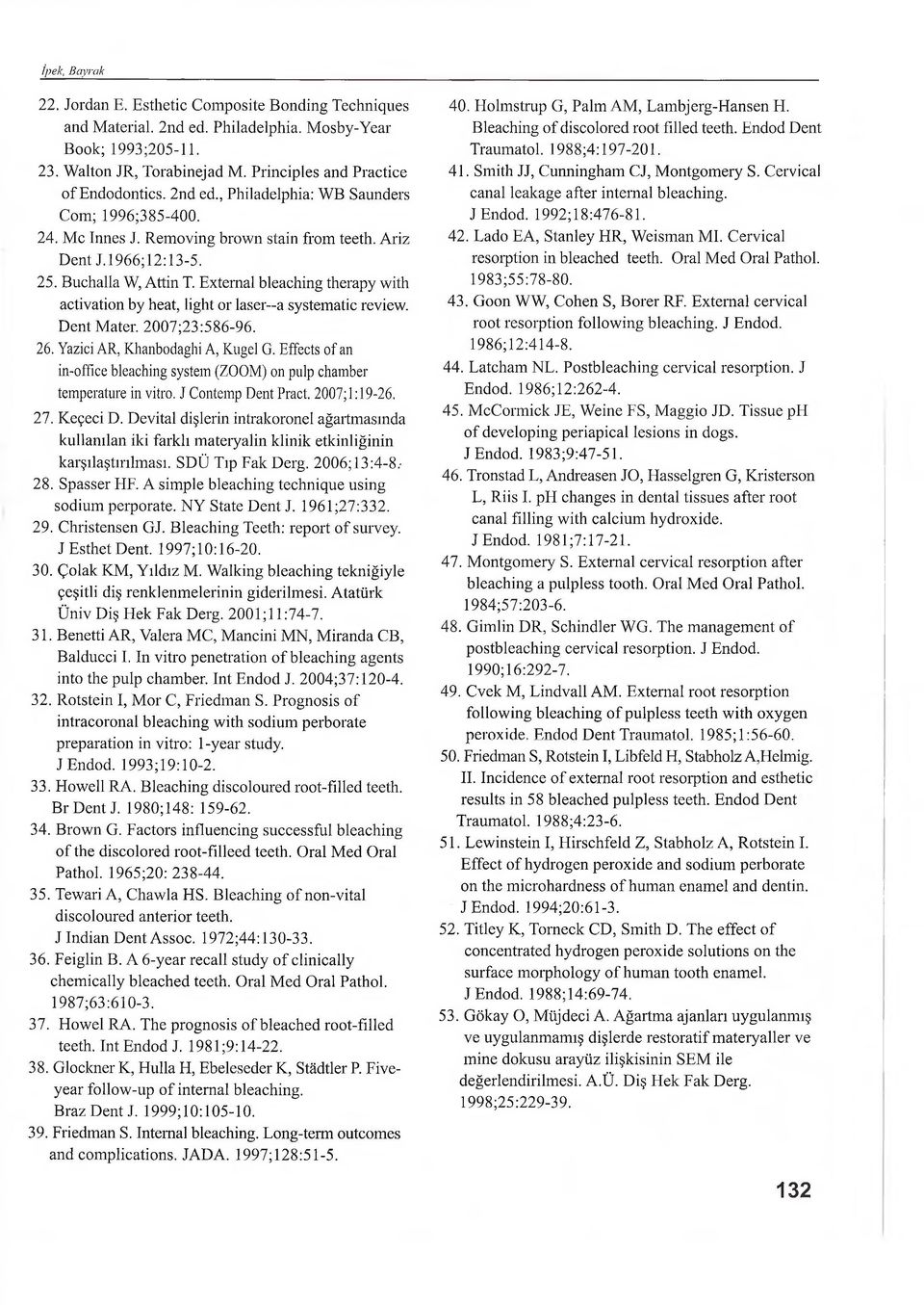 External bleaching therapy with activation by heat, light or laser a systematic review. Dent Mater. 2007;23:586-96. 26. Yazici AR, Khanbodaghi A, Kugel G.