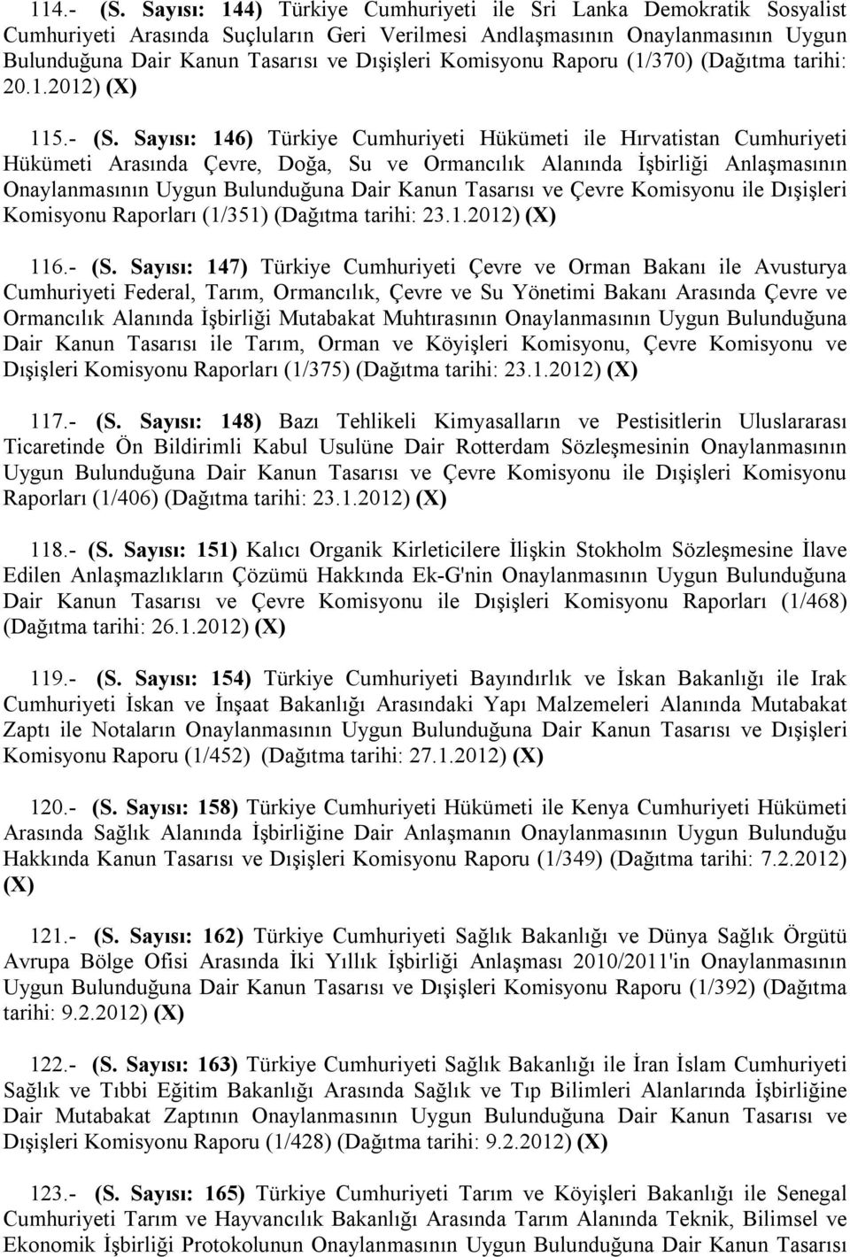 Komisyonu Raporu (1/370) (Dağıtma tarihi: 20.1.2012) (X) 115.- (S.