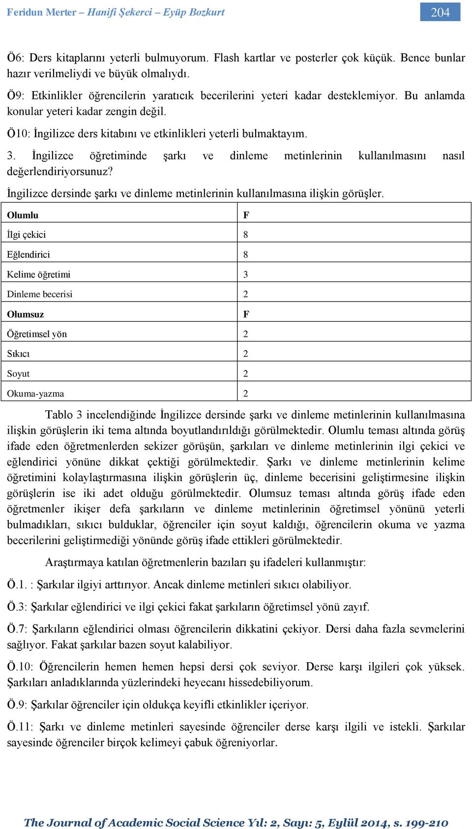 İngilizce öğretiminde şarkı ve dinleme metinlerinin kullanılmasını nasıl değerlendiriyorsunuz? İngilizce dersinde şarkı ve dinleme metinlerinin kullanılmasına ilişkin görüşler.