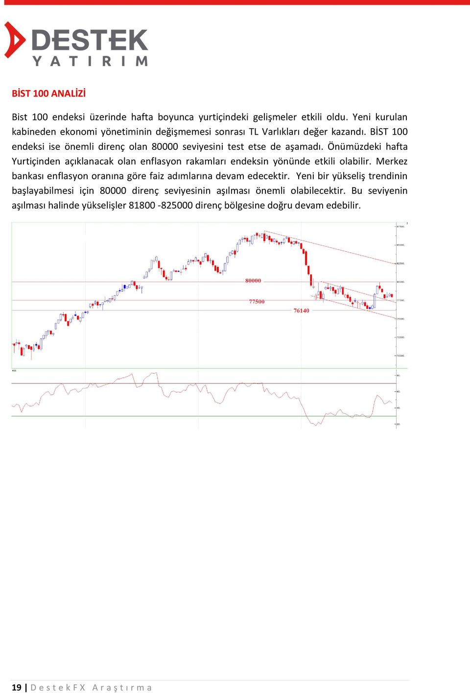 BİST 100 endeksi ise önemli direnç olan 80000 seviyesini test etse de aşamadı.